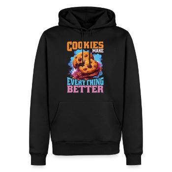 Cookies Make Everything Better 9 - Men’s Premium Organic Hoodie - black - Front - Nico (187cm)