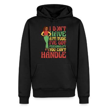 I Don't Have Attitude 13 - Männer Premium Bio Hoodie - Schwarz - Vorne - Nico (187cm)