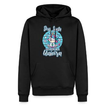 Dear santa just bring me a unicorn - Men’s Premium Organic Hoodie - black - Front - Nico (187cm)