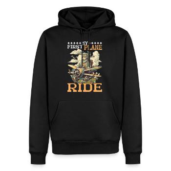My First Plane Ride 58 - Männer Premium Bio Hoodie - Schwarz - Vorne - Nico (187cm)
