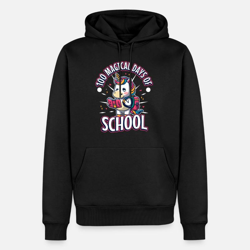 Joyeux 100 jours d’apprentissage magique - Sweat à capuche Premium bio Homme - noir