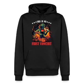 This Is My First Concert 60 - Men’s Premium Organic Hoodie - black - Front - Nico (187cm)