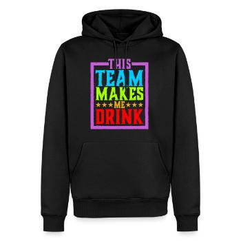 Cette équipe me fait boire 4 - Sweat à capuche Premium bio Homme - noir - Devant - Nico (187cm)