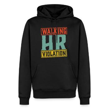 Violation de l’heure de marche 5 - Sweat à capuche Premium bio Homme - noir - Devant - Nico (187cm)