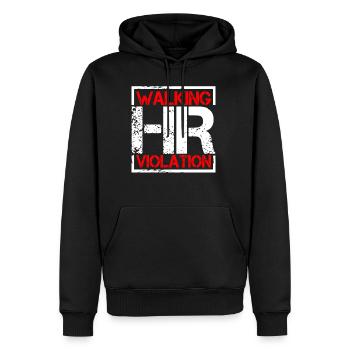 Violation de l’heure de marche 6 - Sweat à capuche Premium bio Homme - noir - Devant - Nico (187cm)