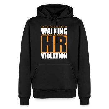 Violation de l’heure de marche 7 - Sweat à capuche Premium bio Homme - noir - Devant - Nico (187cm)