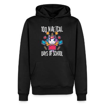 Joyeux 100 jours d'apprentissage magique - Sweat à capuche Premium bio Homme - noir - Devant - Nico (187cm)