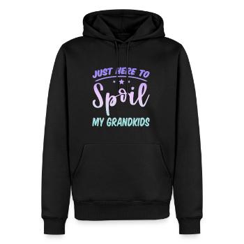 Ici pour gâter mes petits-enfants 4 - Sweat à capuche Premium bio Homme - noir - Devant - Nico (187cm)