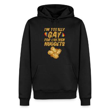 Je Suis Totalement Gay Pour Des Croquettes De Poulet 3 - Sweat à capuche Premium bio Homme - noir - Devant - Nico (187cm)