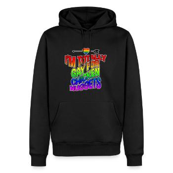 Je Suis Totalement Gay Pour Des Croquettes De Poulet 4 - Sweat à capuche Premium bio Homme - noir - Devant - Nico (187cm)