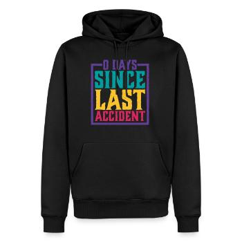 0 jours depuis le dernier accident 17 - Sweat à capuche Premium bio Homme - noir - Devant - Nico (187cm)