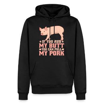 Si tu me frottes les fesses, tu peux tirer mon porc 7 - Sweat à capuche Premium bio Homme - noir - Devant - Nico (187cm)