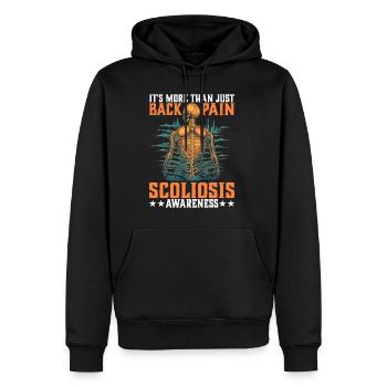 It's More Than Just Back Pain 11 - Men’s Premium Organic Hoodie - black - Front - Nico (187cm)