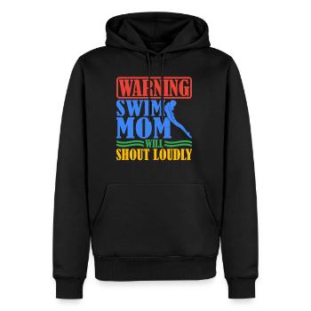 Warning Swim Mom Will Shout Loudly 6 - Männer Premium Bio Hoodie - Schwarz - Vorne - Nico (187cm)