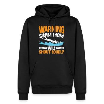 Warning Swim Mom Will Shout Loudly 7 - Männer Premium Bio Hoodie - Schwarz - Vorne - Nico (187cm)