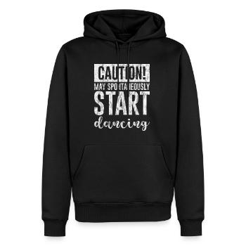 Caution! May Spontaneously Start Dancing 3 - Männer Premium Bio Hoodie - Schwarz - Vorne - Nico (187cm)