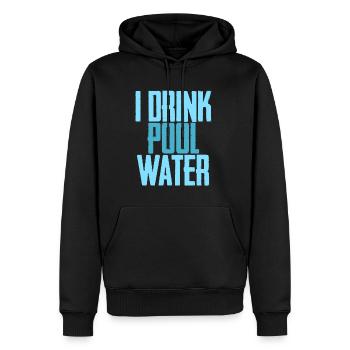 Je bois de l’eau de piscine 3 - Sweat à capuche Premium bio Homme - noir - Devant - Nico (187cm)