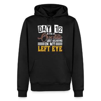 Day 12 Without Chocolate, Lost Hearing 10 - Männer Premium Bio Hoodie - Schwarz - Vorne - Nico (187cm)