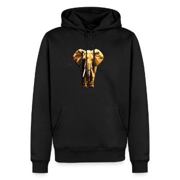 Éléphant de style géométrique - Sweat à capuche Premium bio Homme - noir - Devant - Nico (187cm)