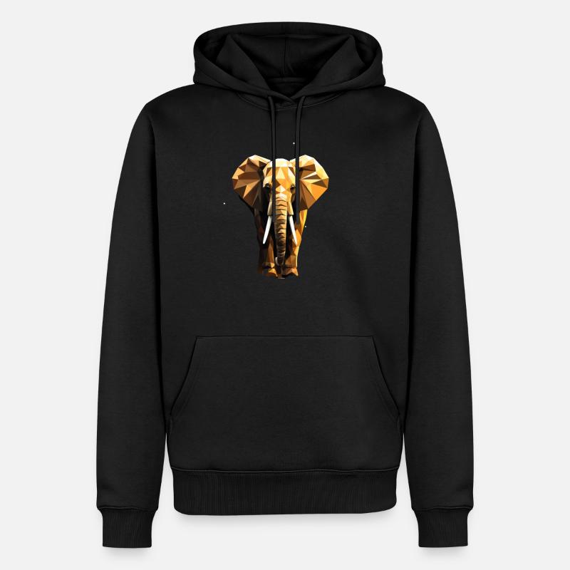 Geometric Style Elephant - Männer Premium Bio Hoodie - Schwarz