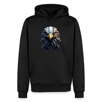 Geometric Eagle Animation - Men’s Premium Organic Hoodie - black - Front - Nico (187cm)