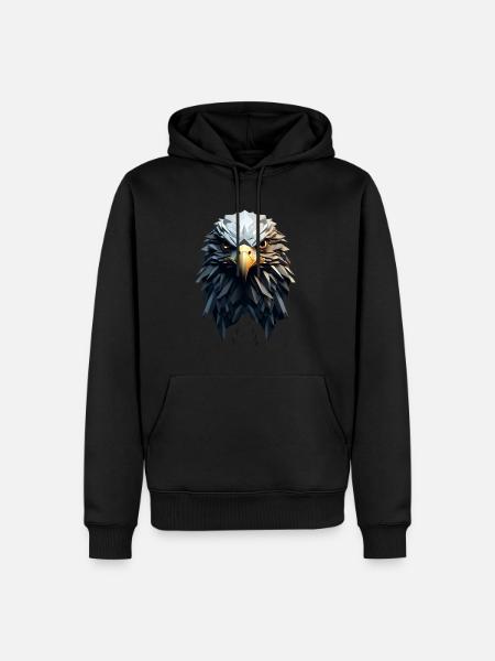 Geometric Eagle Animation - Men’s Premium Organic Hoodie - black