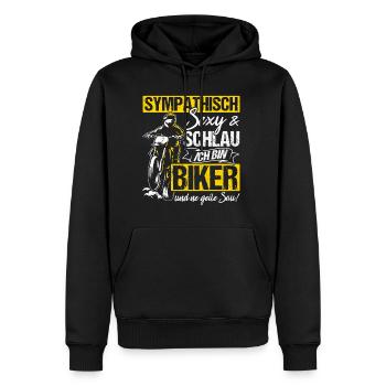 Motorradfahrer Natur Biker Mofa Mopded Motorrad - Männer Premium Bio Hoodie - Schwarz - Vorne - Nico (187cm)