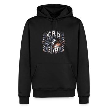 pas de flux donné 10 - Sweat à capuche Premium bio Homme - noir - Devant - Nico (187cm)