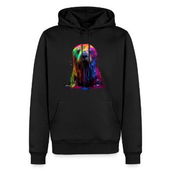 Rainbow Sea Otter - Männer Premium Bio Hoodie - Schwarz - Vorne - Nico (187cm)