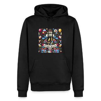 Four Ever Wild 59 - Männer Premium Bio Hoodie - Schwarz - Vorne - Nico (187cm)
