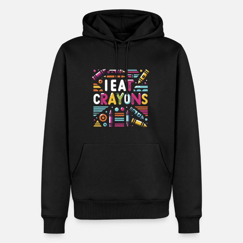 I Eat Crayons 9 - Männer Premium Bio Hoodie - Schwarz