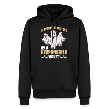 Cleverly Disguised As A Responsible Adult 25 - Men’s Premium Organic Hoodie - black - Front - Nico (187cm)