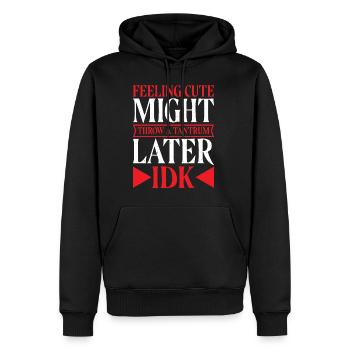 Feeling Cute, Might Throw A Tantrum Later, Idk 12 - Männer Premium Bio Hoodie - Schwarz - Vorne - Nico (187cm)