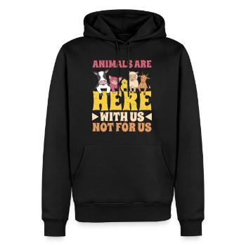 Animals Are Here With Us Not For Us 2 - Männer Premium Bio Hoodie - Schwarz - Vorne - Nico (187cm)