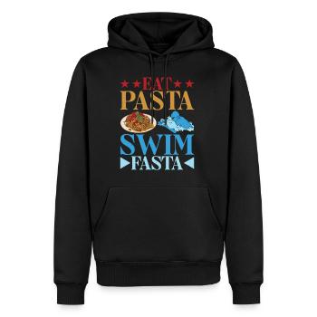 Eat Pasta Swim Fasta 25 - Männer Premium Bio Hoodie - Schwarz - Vorne - Nico (187cm)