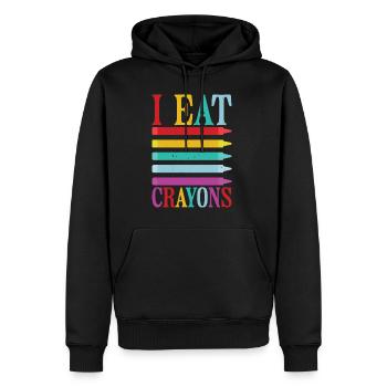 I Eat Crayons 10 - Männer Premium Bio Hoodie - Schwarz - Vorne - Nico (187cm)