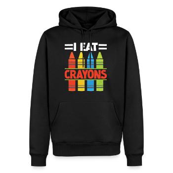 I Eat Crayons 11 - Männer Premium Bio Hoodie - Schwarz - Vorne - Nico (187cm)