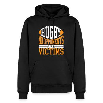 Rugby No Opponents Just Victims 6 - Männer Premium Bio Hoodie - Schwarz - Vorne - Nico (187cm)