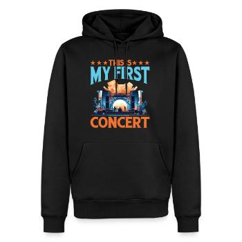 C’est mon premier concert 72 - Sweat à capuche Premium bio Homme - noir - Devant - Nico (187cm)