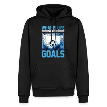 What Is Life Without Goals 13 - Männer Premium Bio Hoodie - Schwarz - Vorne - Nico (187cm)