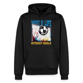What Is Life Without Goals 14 - Männer Premium Bio Hoodie - Schwarz - Vorne - Nico (187cm)