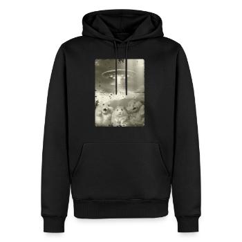 Alien Ufo Invasion Hamster - Männer Premium Bio Hoodie - Schwarz - Vorne - Nico (187cm)
