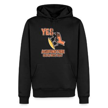 Oui, l’acupuncture aide à cela 4 - Sweat à capuche Premium bio Homme - noir - Devant - Nico (187cm)