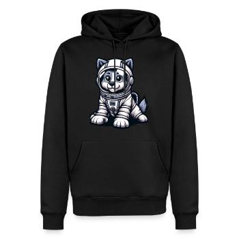 Chien mignon astronaute - Sweat à capuche Premium bio Homme - noir - Devant - Nico (187cm)