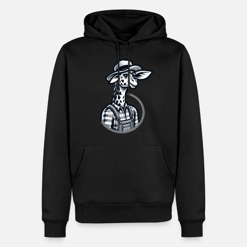 Fermier de girafe mignon - Sweat à capuche Premium bio Homme - noir