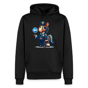 Cute Horse Police Officer - Männer Premium Bio Hoodie - Schwarz - Vorne - Nico (187cm)