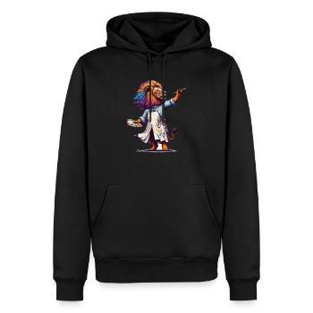 Artiste Lion mignon - Sweat à capuche Premium bio Homme - noir - Devant - Nico (187cm)