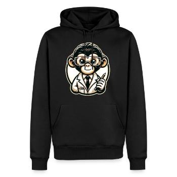 Cute Monkey Scientist - Männer Premium Bio Hoodie - Schwarz - Vorne - Nico (187cm)