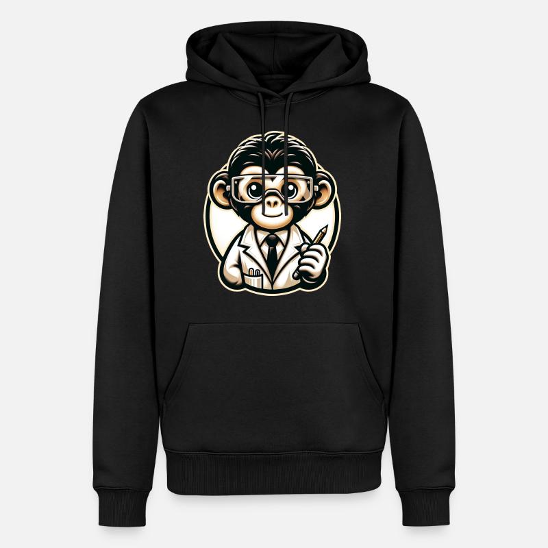 Singe mignon scientifique - Sweat à capuche Premium bio Homme - noir