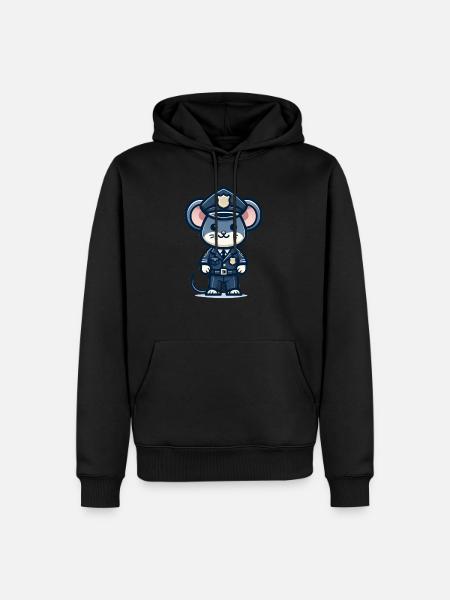 Cute Mouse Police Officer - Men’s Premium Organic Hoodie - black
